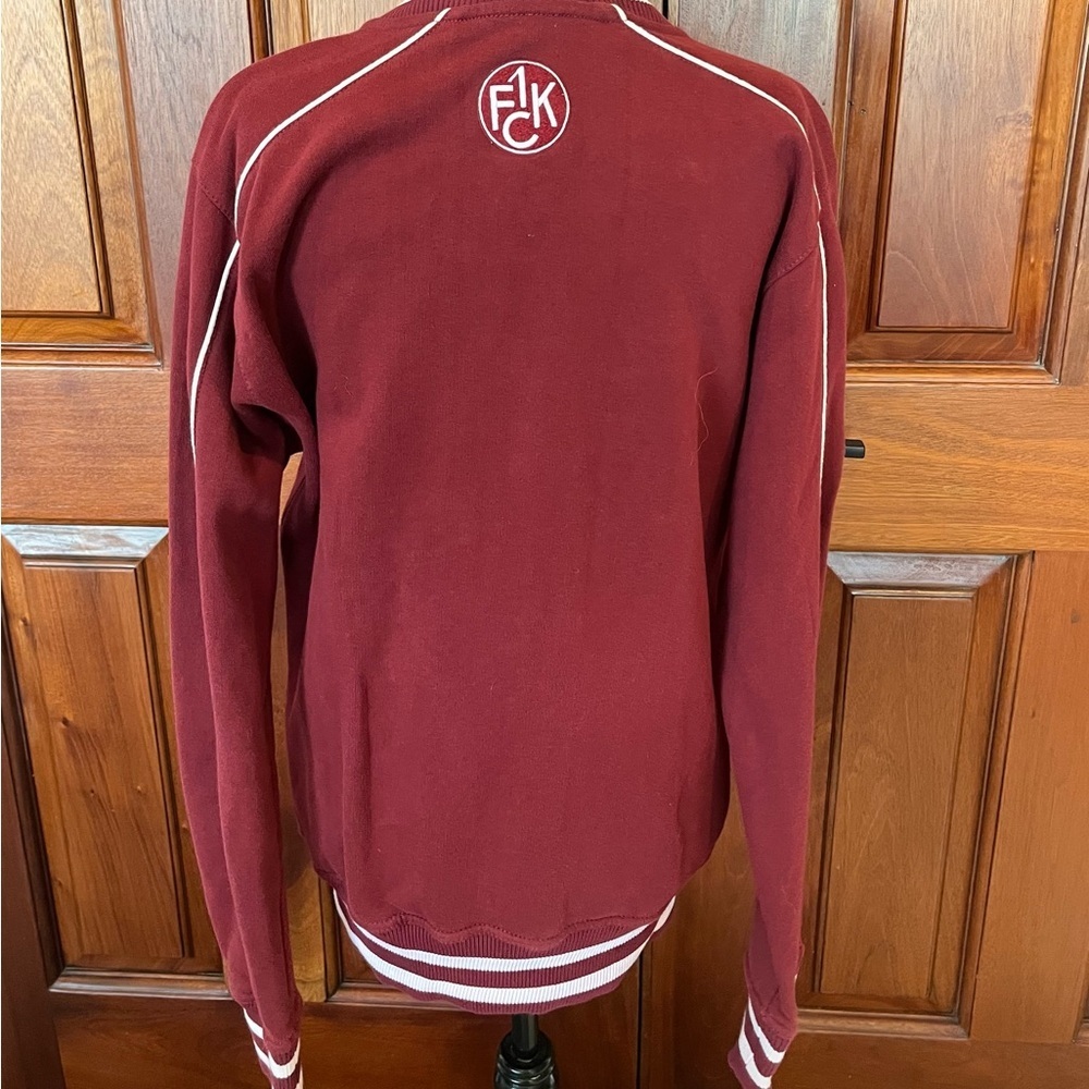 1. FC Kaiserslautern Football Jacket Soccer Track Top Adult Rare Size M Maroon - Picture 4 of 12